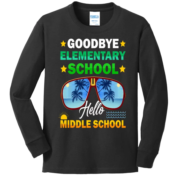 Goodbye Elementary School On My Way To Middle School Kids Long Sleeve Shirt