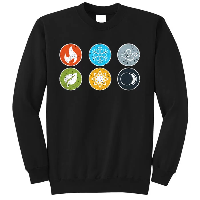 Gloomhaven Elements Symbol Fire Ice Air Earth Light Dark Tall Sweatshirt