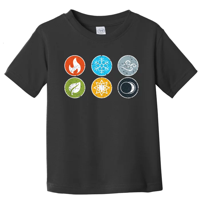 Gloomhaven Elements Symbol Fire Ice Air Earth Light Dark Toddler T-Shirt