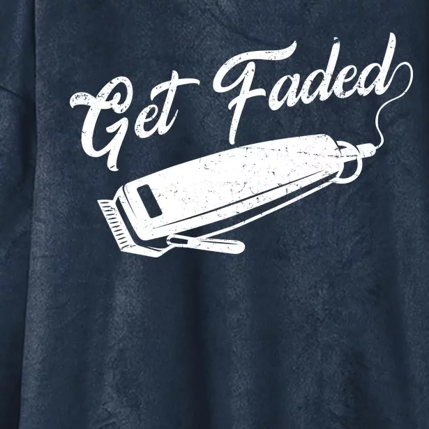 Get Faded Barber Razor Hooded Wearable Blanket