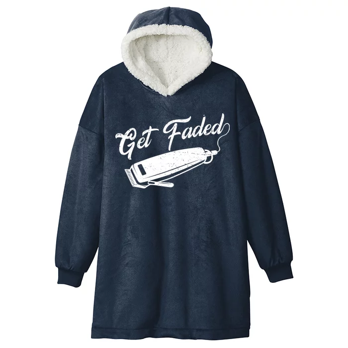 Get Faded Barber Razor Hooded Wearable Blanket