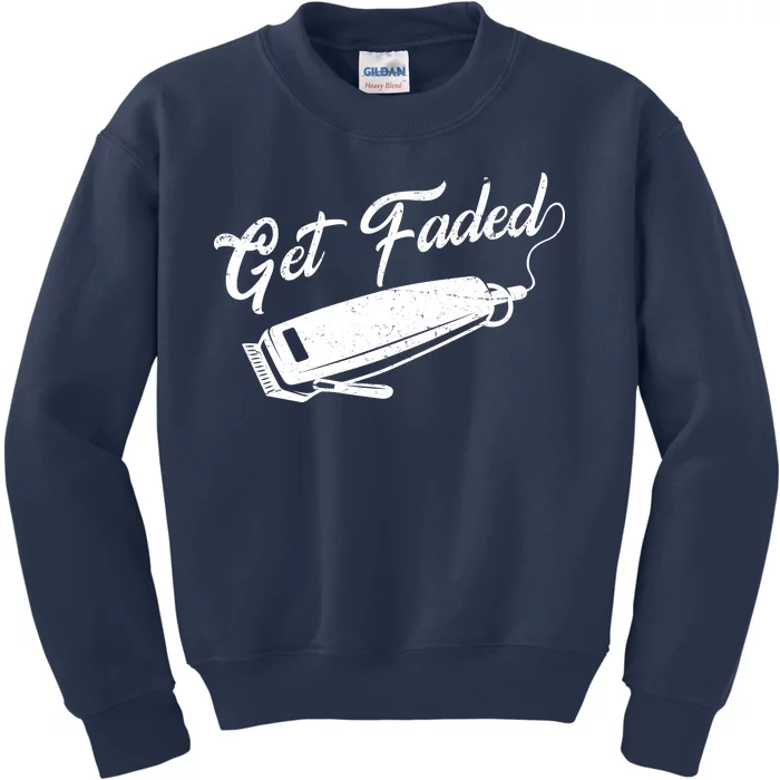 Get Faded Barber Razor Kids Sweatshirt