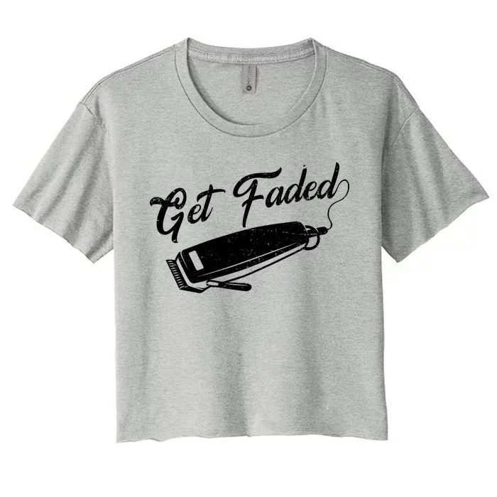 Get Faded Barber Razor Women's Crop Top Tee