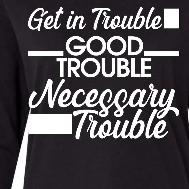 Get In Good Necessary Trouble RIP John Lewis Womens Cotton Relaxed Long Sleeve T-Shirt