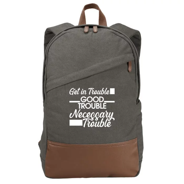 Get In Good Necessary Trouble RIP John Lewis Cotton Canvas Backpack