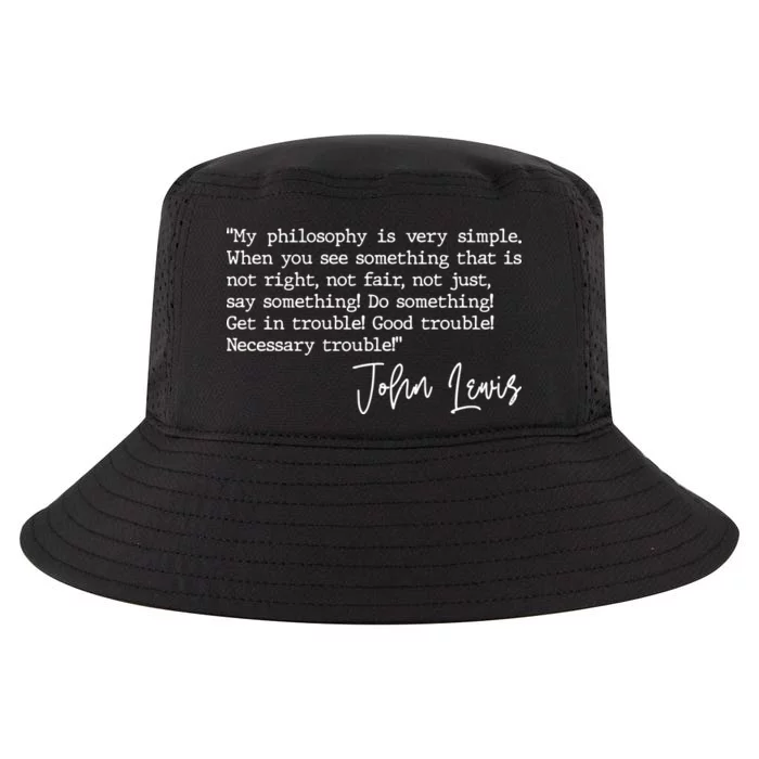 Get In Good Trouble John Lewis Quote Tribute Cool Comfort Performance Bucket Hat