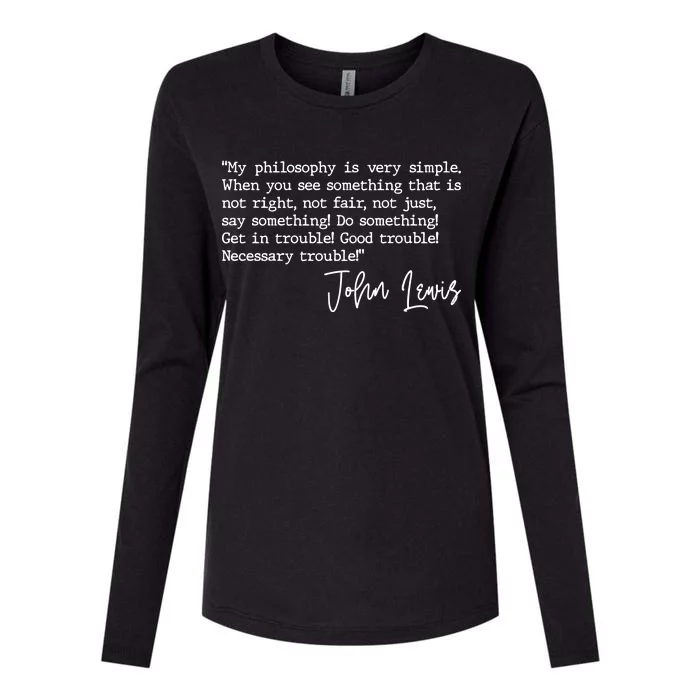 Get In Good Trouble John Lewis Quote Tribute Womens Cotton Relaxed Long Sleeve T-Shirt