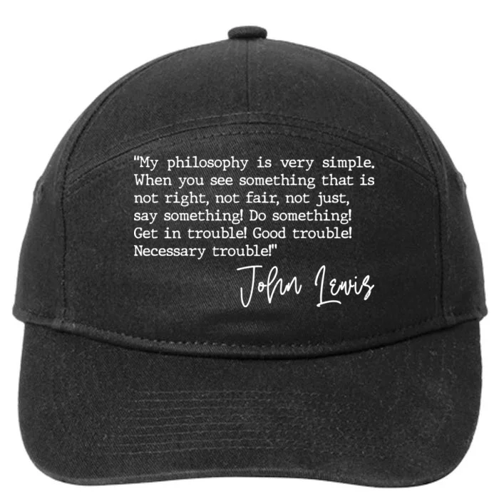 Get In Good Trouble John Lewis Quote Tribute 7-Panel Snapback Hat