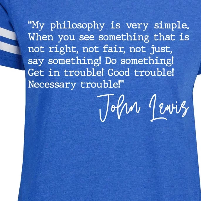 Get In Good Trouble John Lewis Quote Tribute Enza Ladies Jersey Football T-Shirt