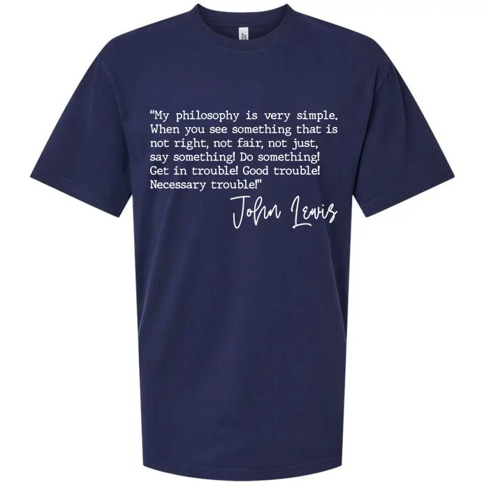 Get In Good Trouble John Lewis Quote Tribute Sueded Cloud Jersey T-Shirt