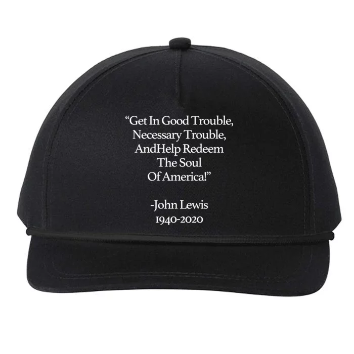 Get In Good Trouble Necessary Trouble Snapback Five-Panel Rope Hat