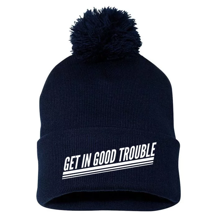 Get In Good Trouble Rep John Lewis Quote Pom Pom 12in Knit Beanie