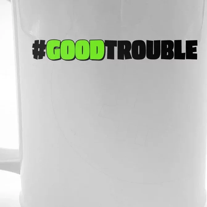 Get In #GoodTrouble John Lewis Tribute Front & Back Beer Stein