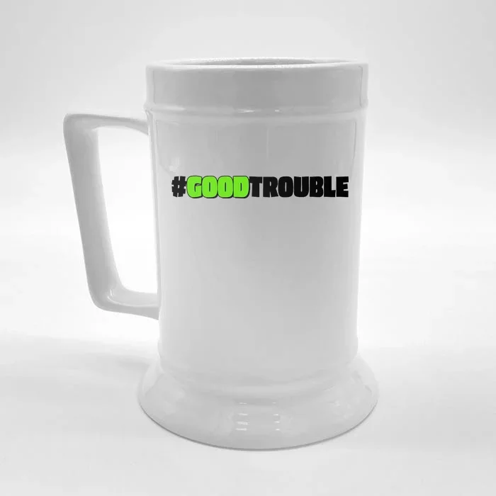 Get In #GoodTrouble John Lewis Tribute Front & Back Beer Stein