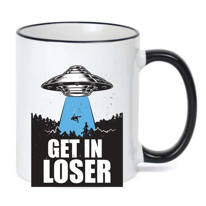 Get In Loser Alien UFO Black Color Changing Mug