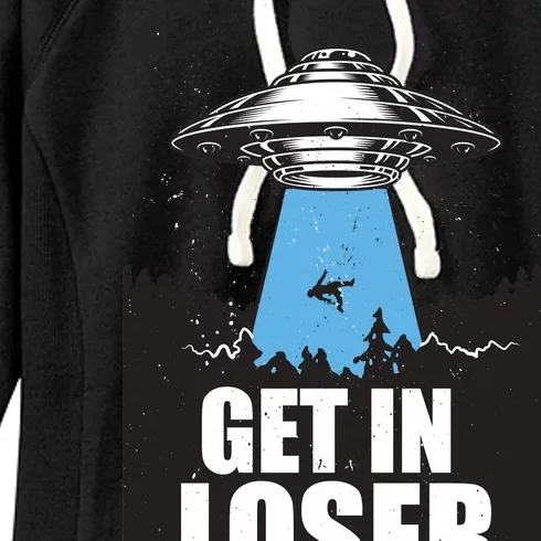 Get In Loser Alien UFO Women's Fleece Hoodie