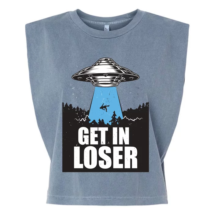 Get In Loser Alien UFO Garment-Dyed Women's Muscle Tee