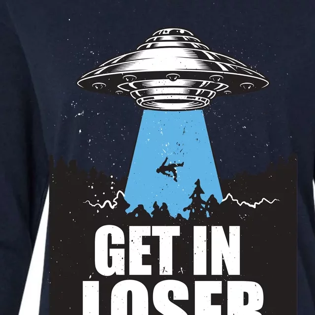 Get In Loser Alien UFO Womens Cotton Relaxed Long Sleeve T-Shirt