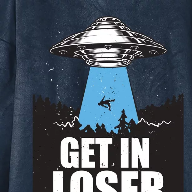 Get In Loser Alien UFO Hooded Wearable Blanket