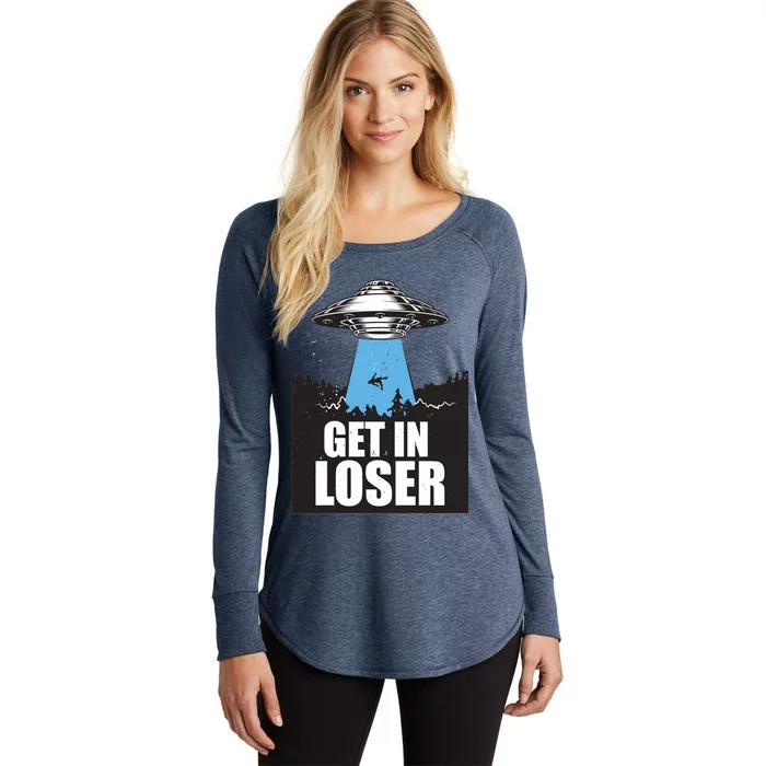 Get In Loser Alien UFO Women's Perfect Tri Tunic Long Sleeve Shirt