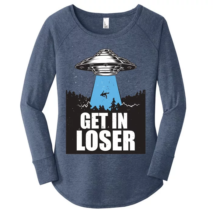 Get In Loser Alien UFO Women's Perfect Tri Tunic Long Sleeve Shirt