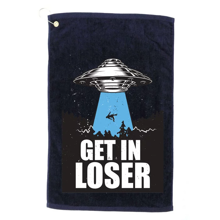 Get In Loser Alien UFO Platinum Collection Golf Towel