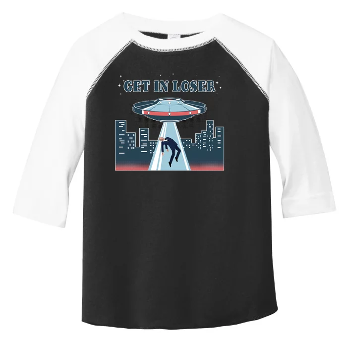 Get In Loser Anti Joe Biden UFO Abduction Toddler Fine Jersey T-Shirt