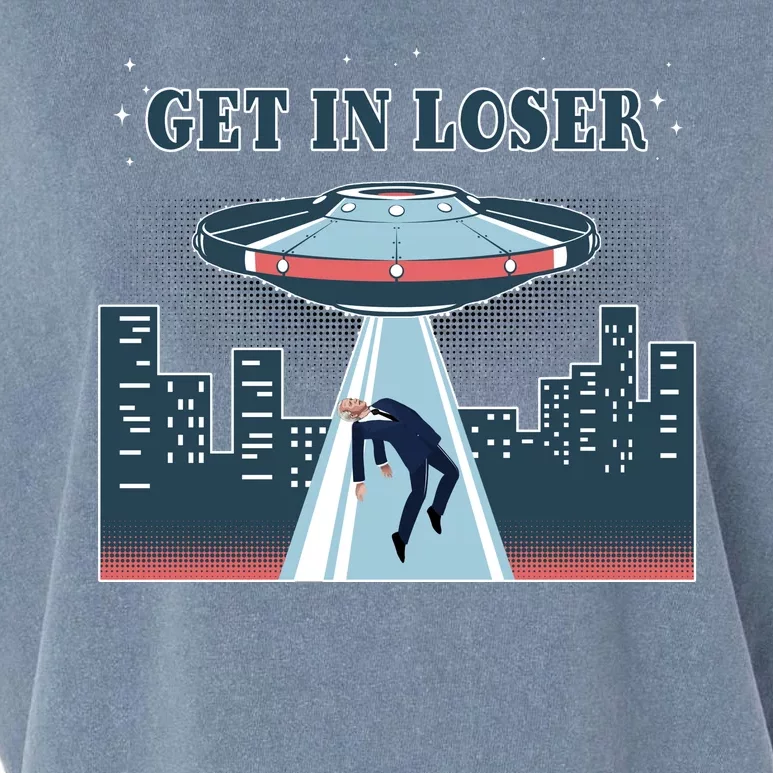 Get In Loser Anti Joe Biden UFO Abduction Garment-Dyed Women's Muscle Tee