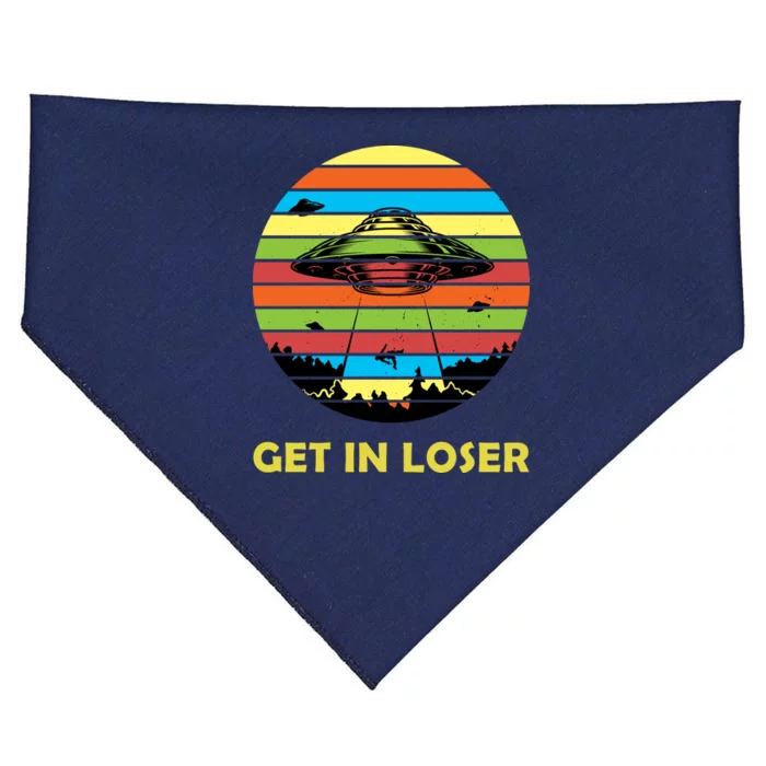 Get In Loser UFO Retro Alien Spaceship USA-Made Doggie Bandana