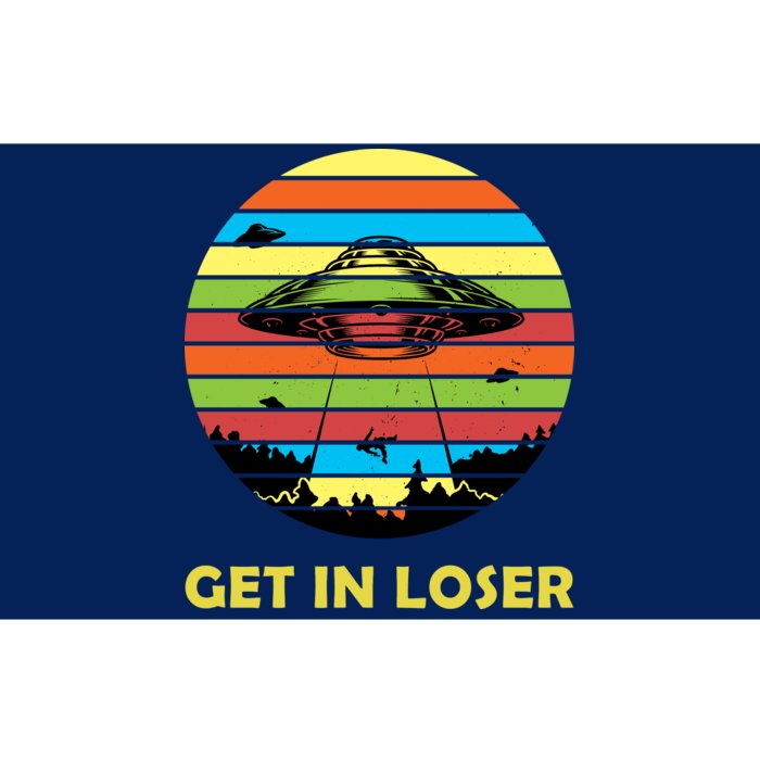 Get In Loser UFO Retro Alien Spaceship Bumper Sticker