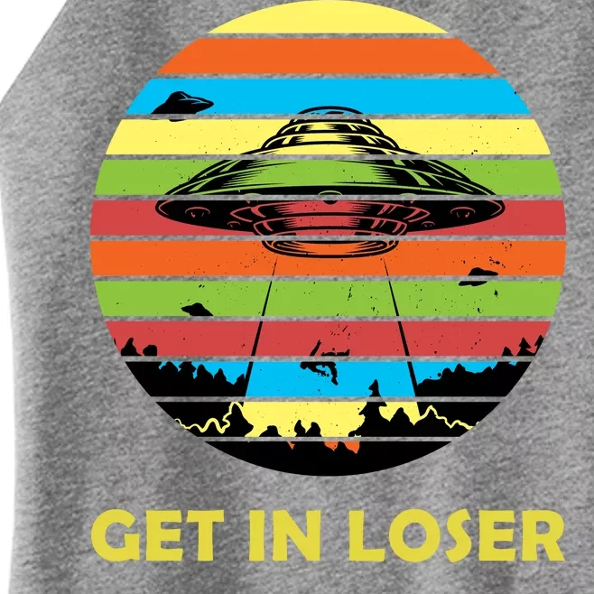 Get In Loser UFO Retro Alien Spaceship Women’s Perfect Tri Rocker Tank