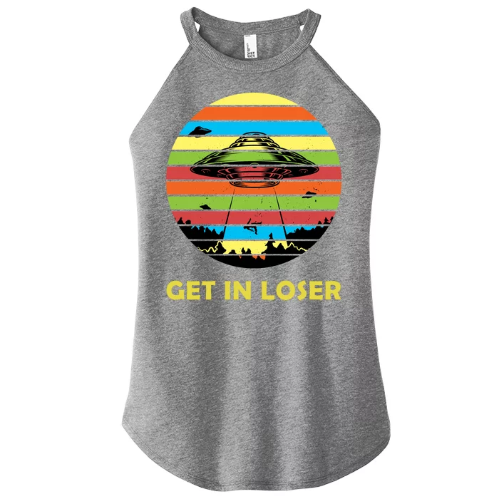 Get In Loser UFO Retro Alien Spaceship Women’s Perfect Tri Rocker Tank