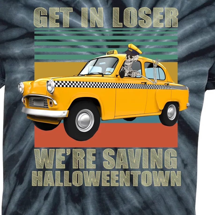 Get In Losers We're Saving Halloween Town Kids Tie-Dye T-Shirt