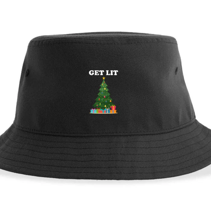 Get Lit Funny Christmas Sustainable Bucket Hat