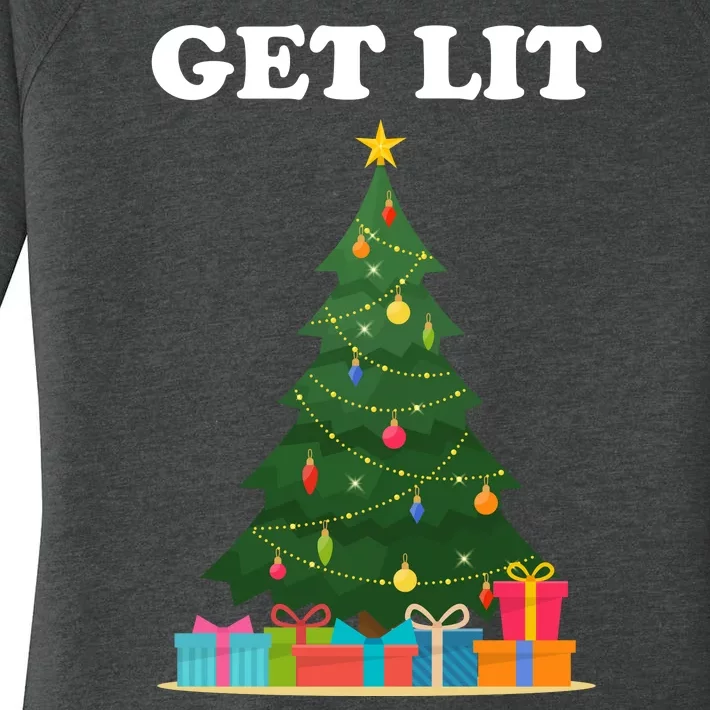 Get Lit Funny Christmas Women's Perfect Tri Tunic Long Sleeve Shirt