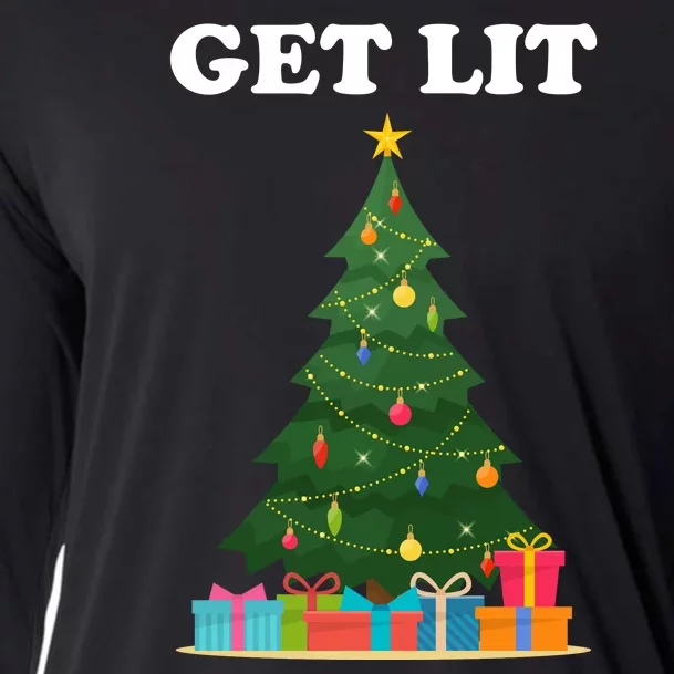 Get Lit Funny Christmas Cooling Performance Long Sleeve Crew