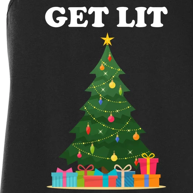 Get Lit Funny Christmas Women's Racerback Tank