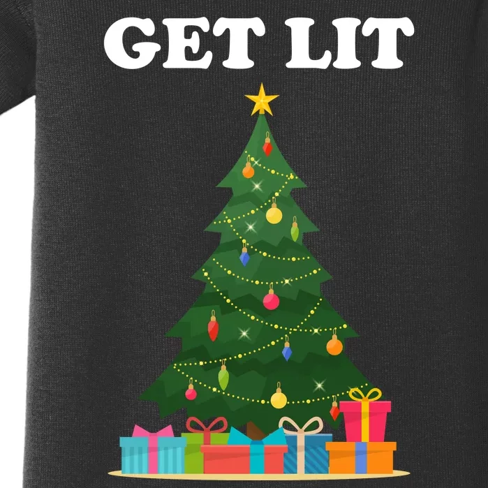 Get Lit Funny Christmas Baby Bodysuit