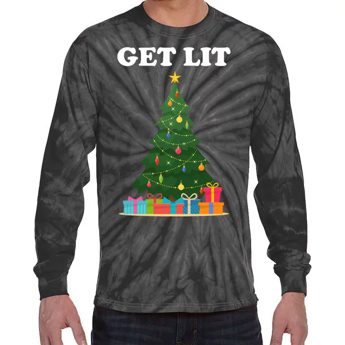 Get Lit Funny Christmas Tie-Dye Long Sleeve Shirt