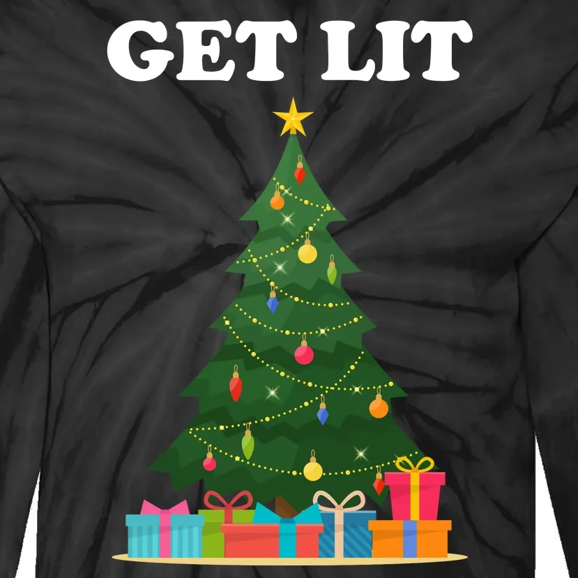 Get Lit Funny Christmas Tie-Dye Long Sleeve Shirt