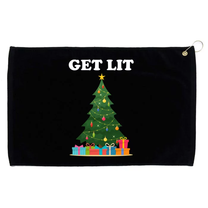 Get Lit Funny Christmas Grommeted Golf Towel