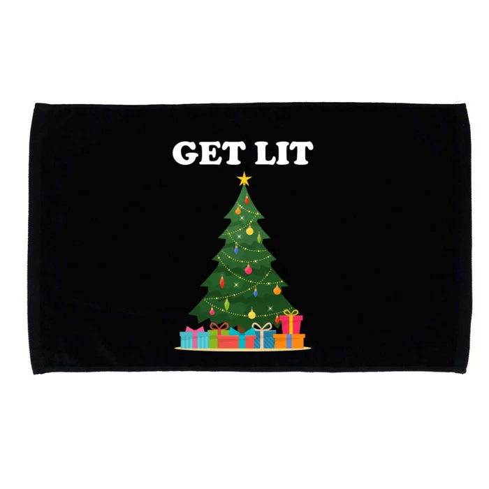 Get Lit Funny Christmas Microfiber Hand Towel