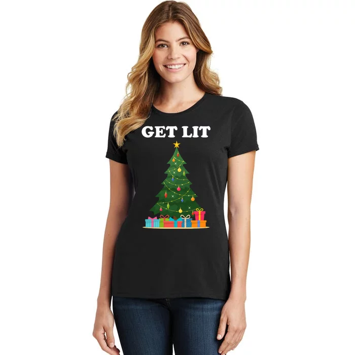 Get Lit Funny Christmas Women's T-Shirt