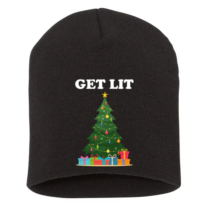 Get Lit Funny Christmas Short Acrylic Beanie