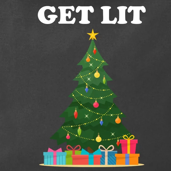 Get Lit Funny Christmas Zip Tote Bag