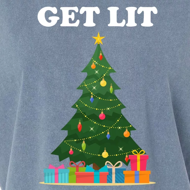 Get Lit Funny Christmas Garment-Dyed Women's Muscle Tee