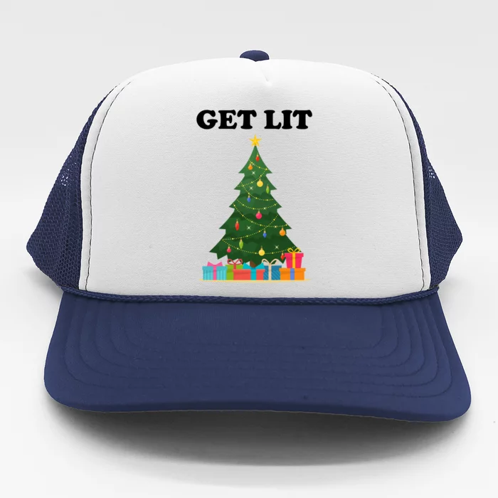 Get Lit Funny Christmas Trucker Hat