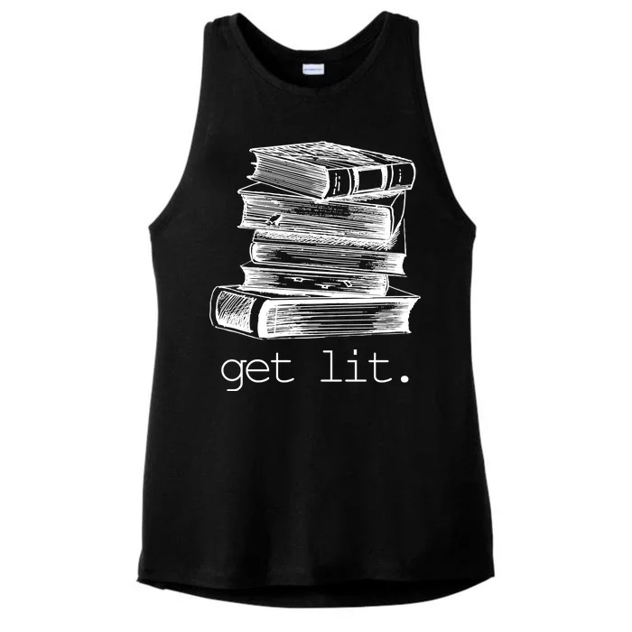 Get Lit Read Books Ladies Tri-Blend Wicking Tank