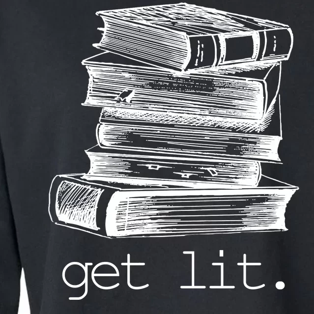 Get Lit Read Books Cropped Pullover Crew