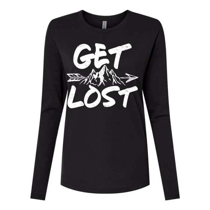 Get Lost Nature Wilderness Lover Womens Cotton Relaxed Long Sleeve T-Shirt